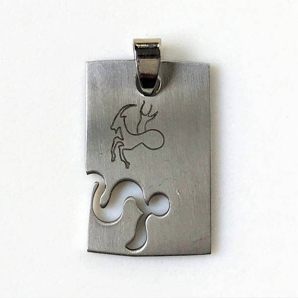Capricorn Stainless-Steel Tag Pendant