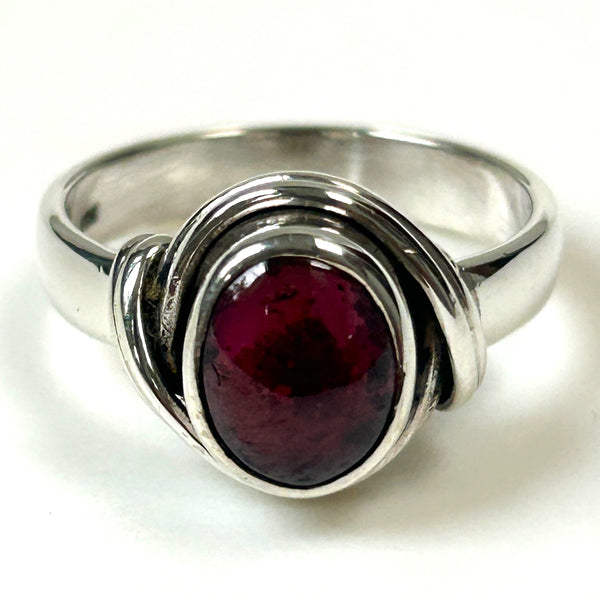 Sterling Silver and Garnet Ring