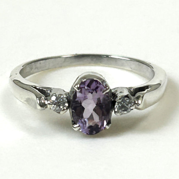 Vintage Sterling Silver and Crystal Gemstone Ring