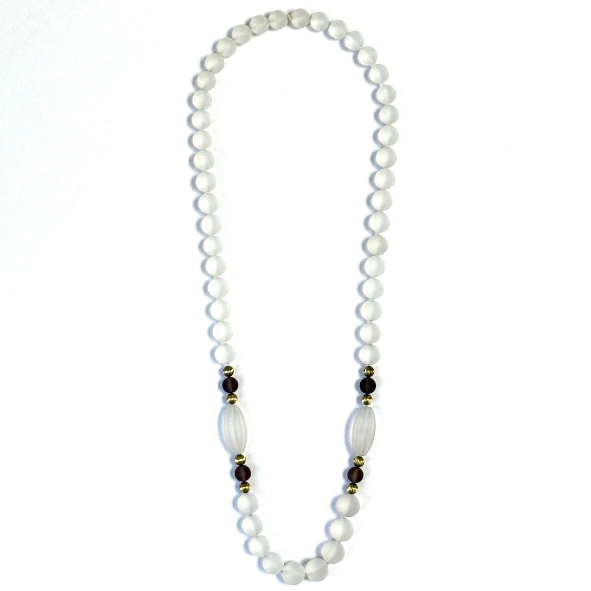 14ct Yellow Gold and Frosted Crystal Necklace