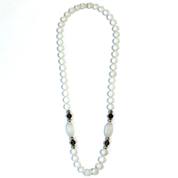 14ct Yellow Gold and Frosted Crystal Necklace