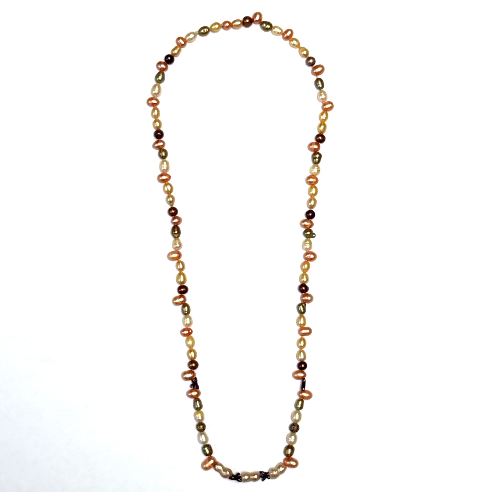 Long Multi-coloured Freshwater Pearl Necklace