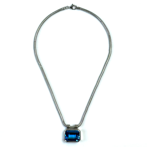Sterling Silver and Blue Topaz Pendant Necklace
