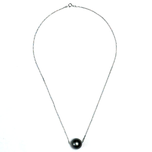 Sterling Silver and Grey Pearl Pendant Necklace