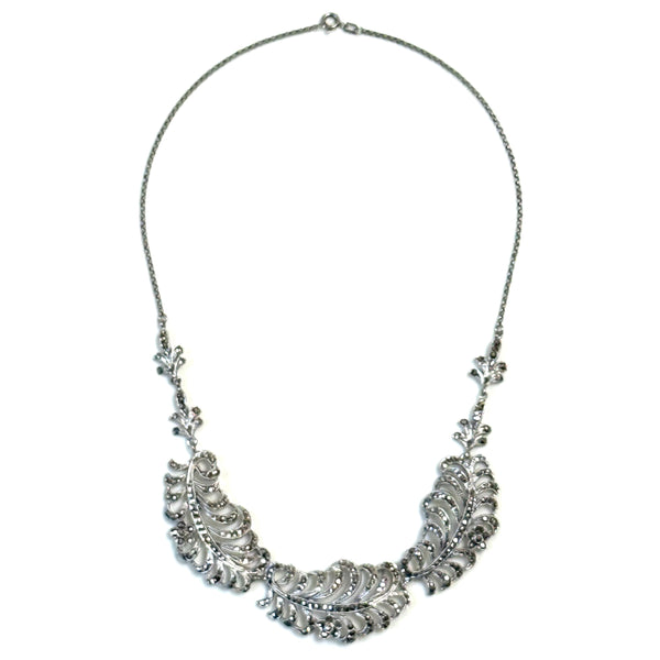Vintage German Silver Marcasite Necklace