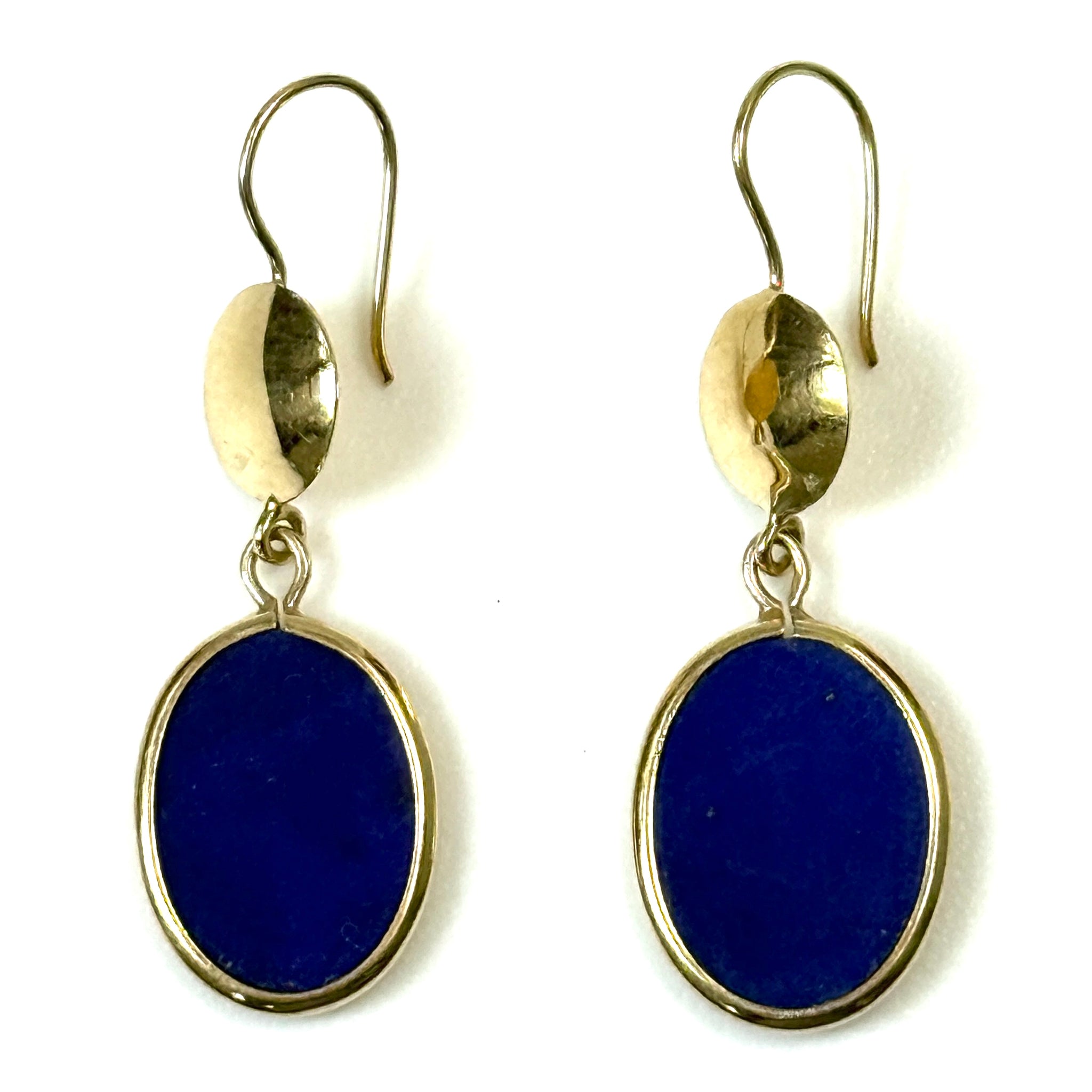 18ct Gold and Lapis Lazuli Drop Earrings