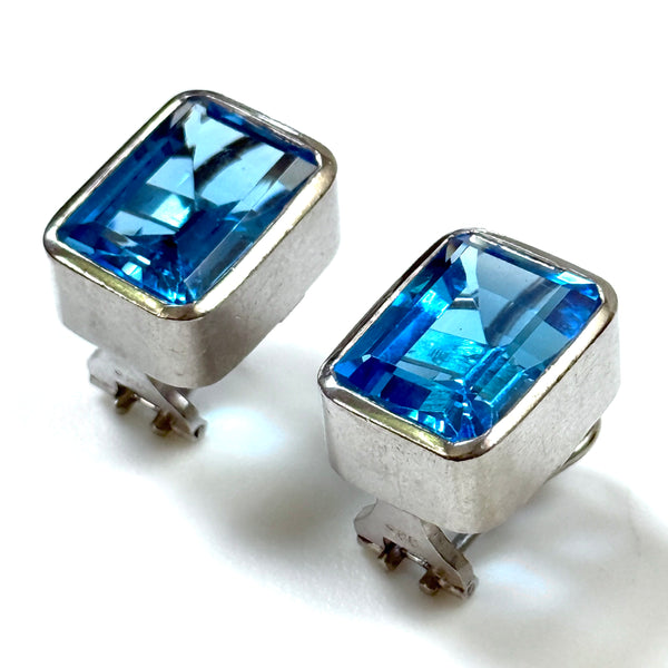 Sterling Silver and Blue Topaz Earrings