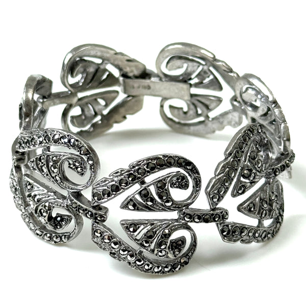 Vintage Oblo Sterling Silver and Marcasite Bracelet