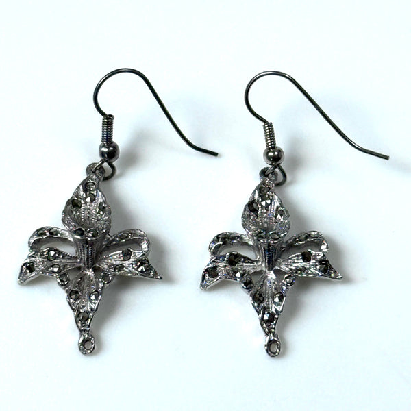 Vintage Marcasite “Floral” Drop Earrings