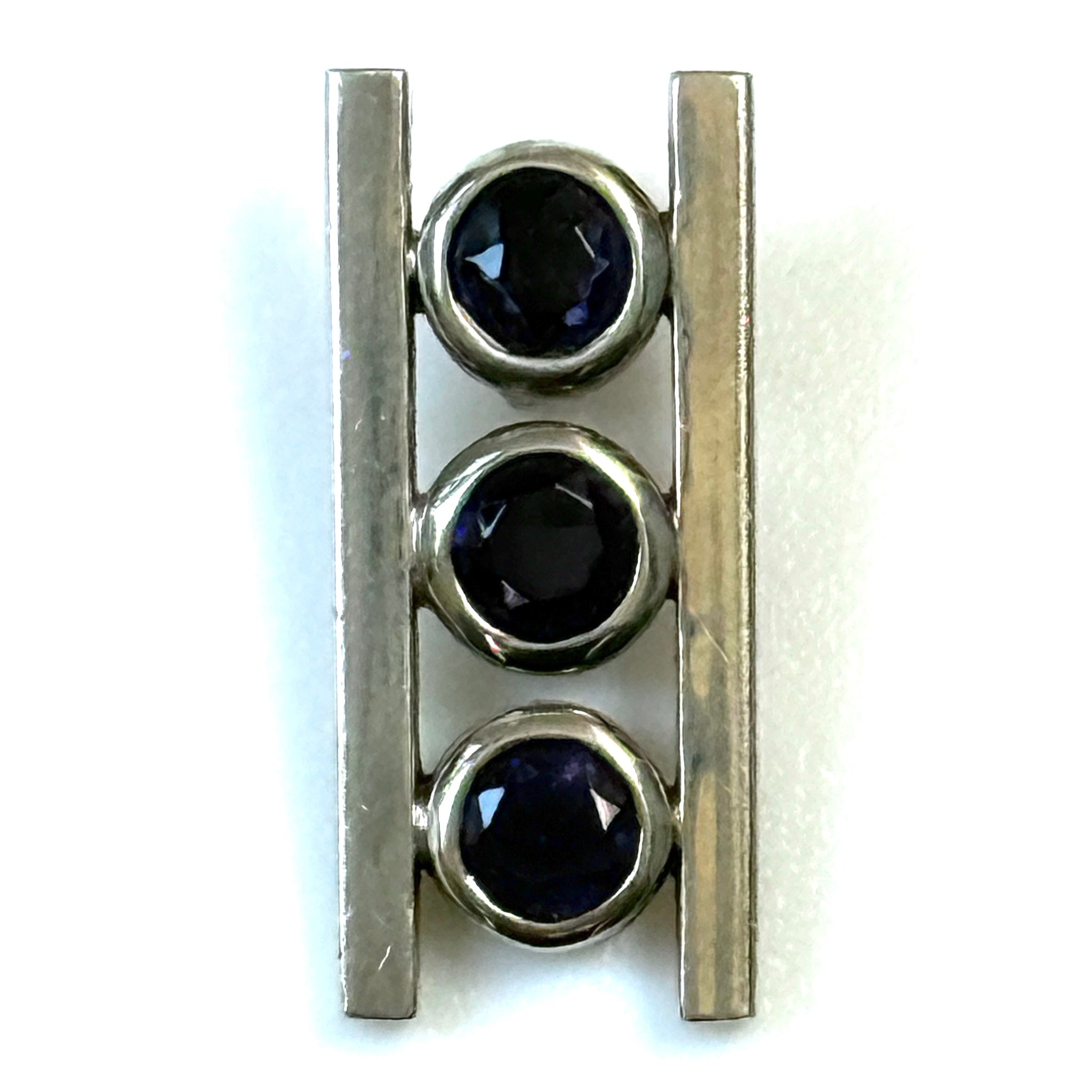 Vintage Silver and Amethyst Modernist Pendant