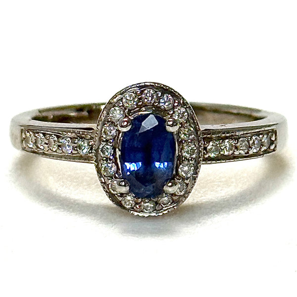 14ct White Gold Sapphire and Diamond Ring