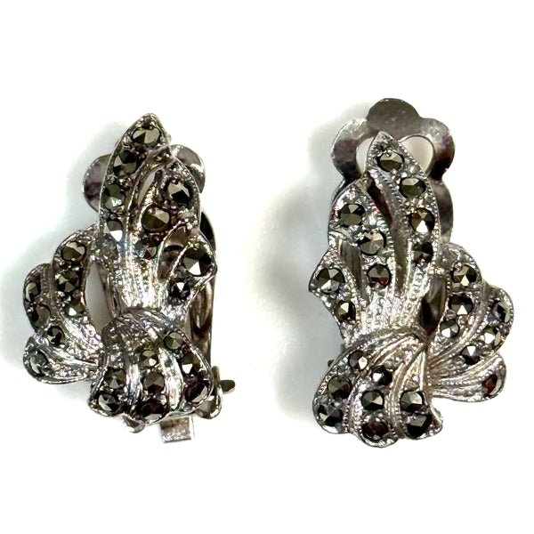 Vintage Marcasite Clip-on Earrings