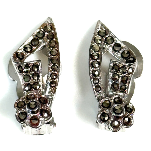Vintage Marcasite Clip-on Earrings