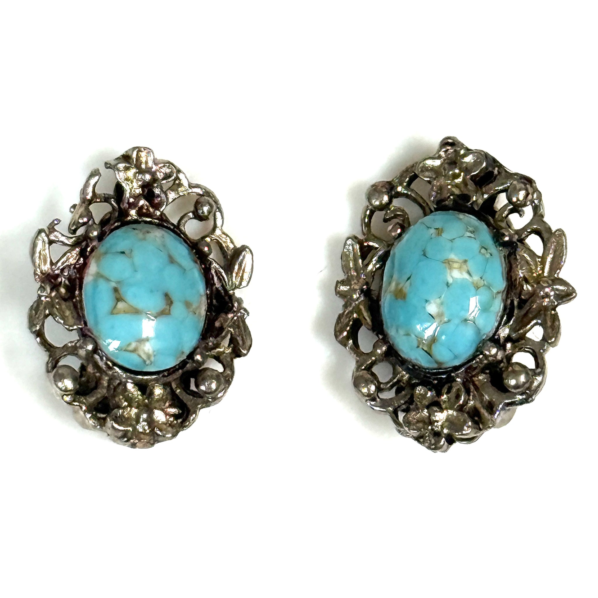 Vintage “Turquoise” Fashion Clip-on Earrings