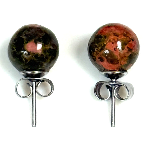 Vintage Jasper Stud Earrings