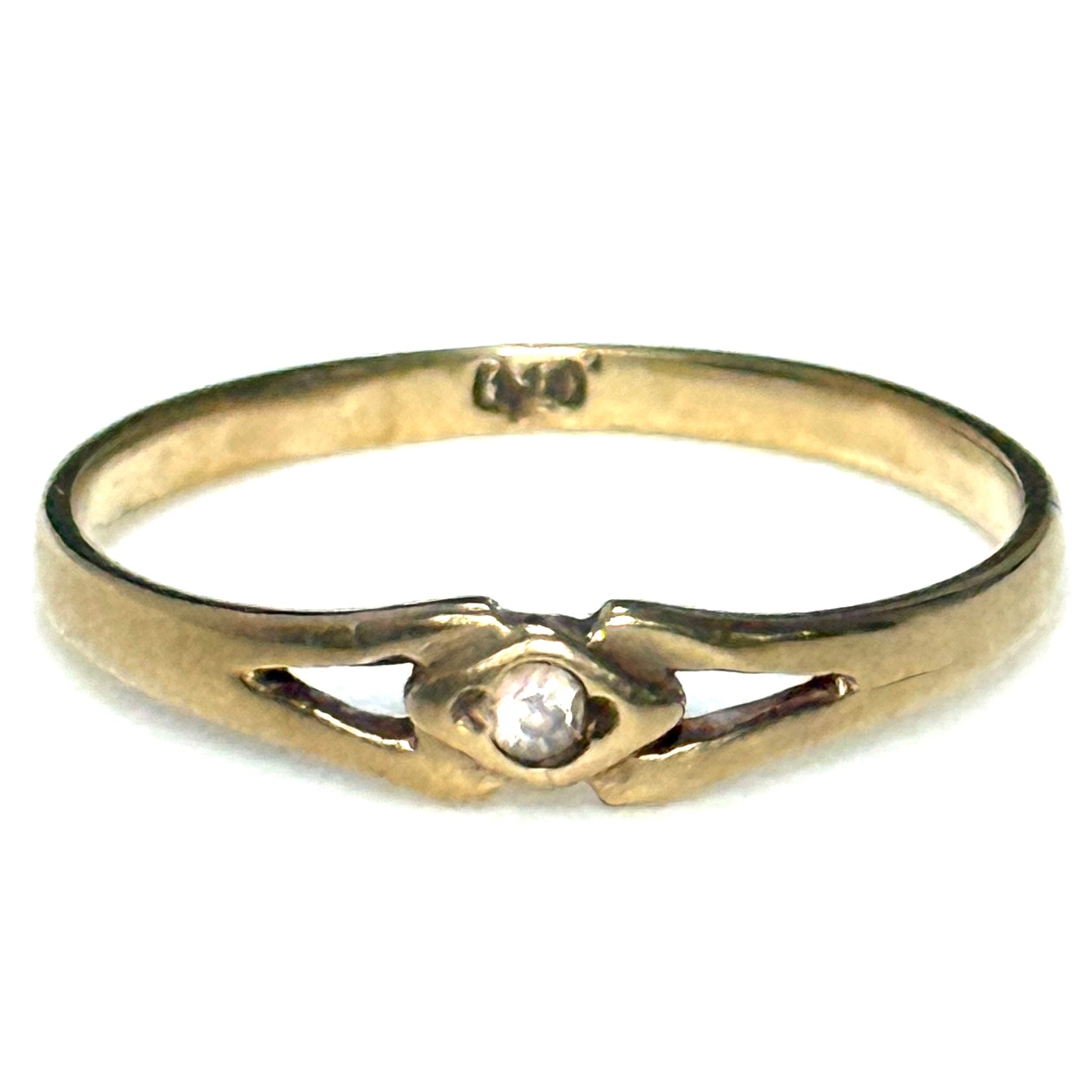 Vintage 9ct Yellow Gold and Crystal Ring