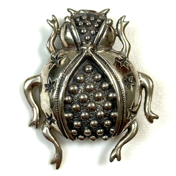 Vintage Mexican Sterling Silver “Beetle” Brooch
