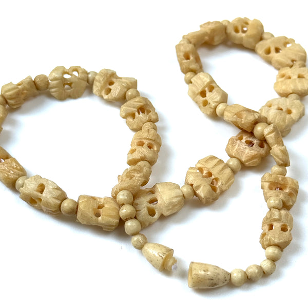 Vintage Hand-Carved Bead Necklace