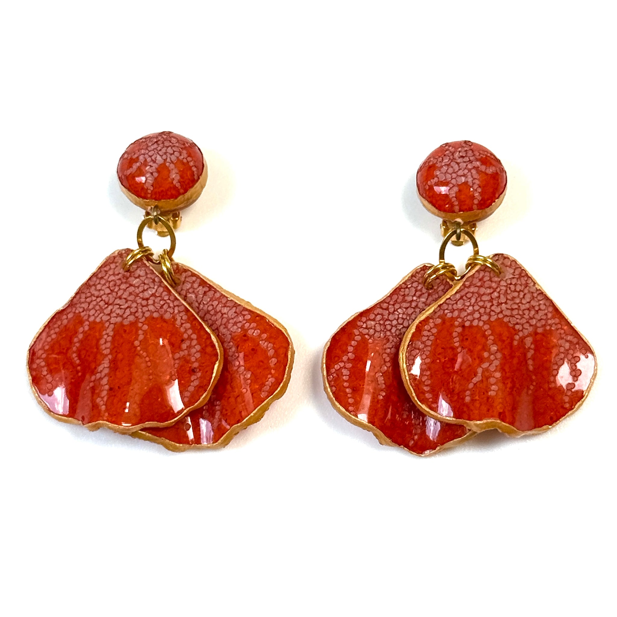 Handmade Cilea Paris “Aegean” Angel Wings Clip-On Earrings