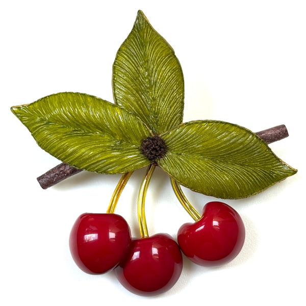 Large Cilea Bijoux Paris “Napoleon” Cherry Brooch