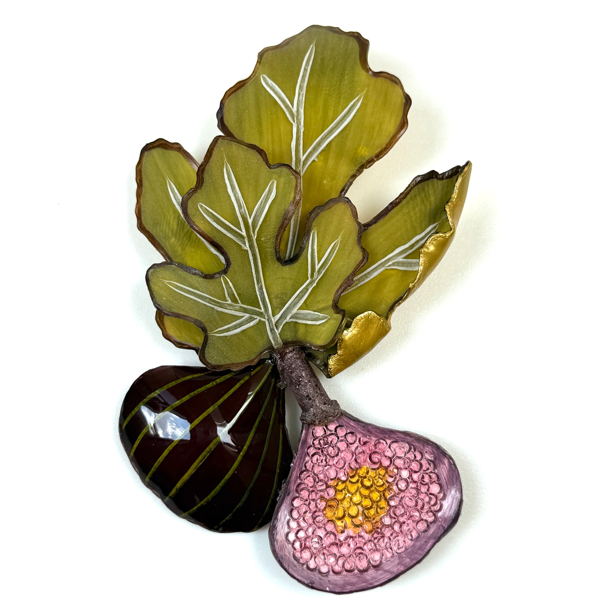Large Handmade Cilea Bijoux Paris “Fig” Brooch