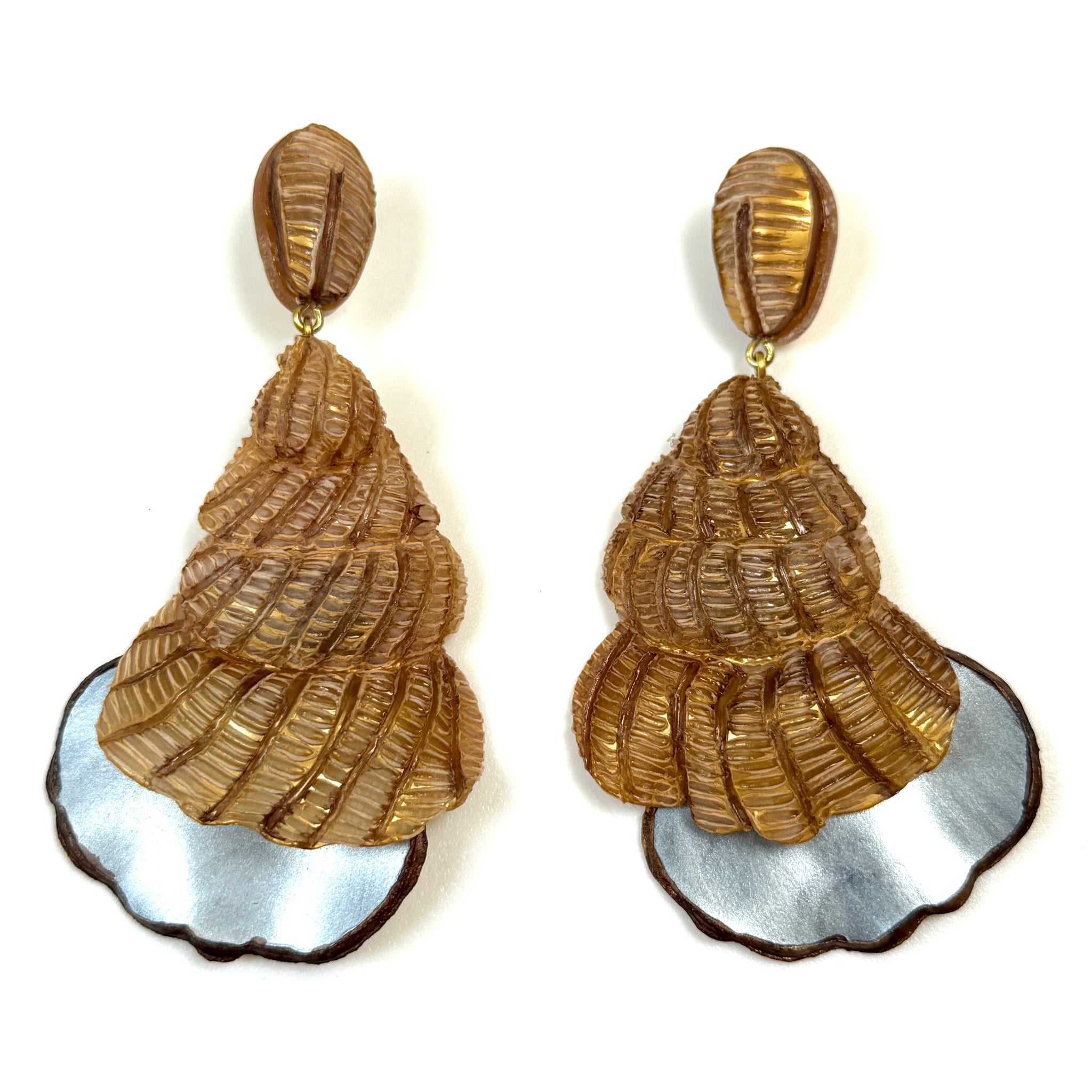 Handmade Cilea Bijoux Paris “Saint-Malo” Maxi Drop Earrings