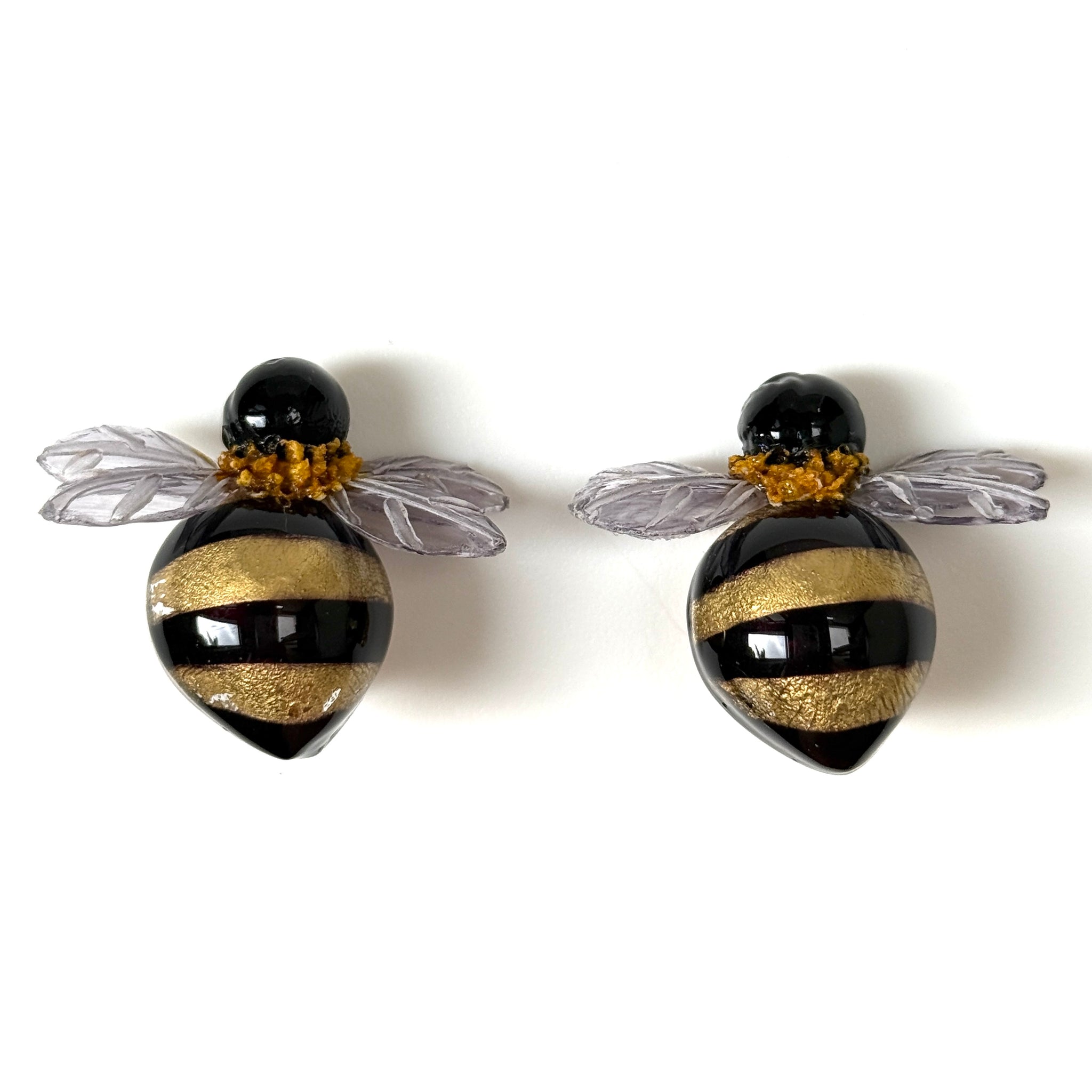 Button Cilea Bijoux Paris “Bourdon” Bumblebee Clip-on Earrings
