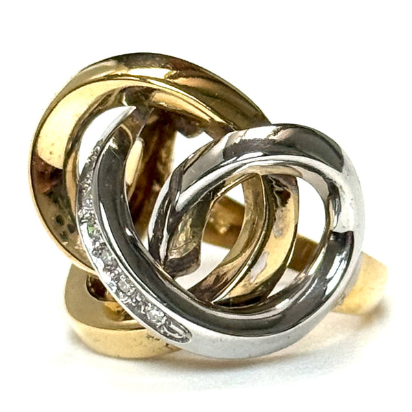 Sculptural 18ct Two-Tone Gold and Diamond Ring