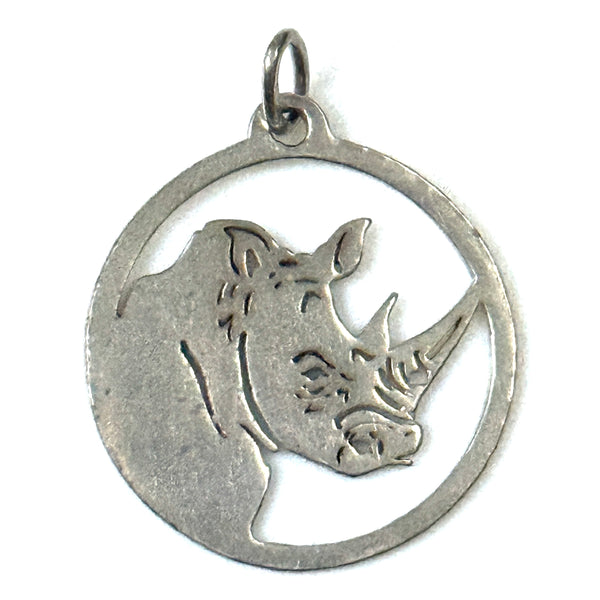 Contemporary Silver “Rhino” Pendant