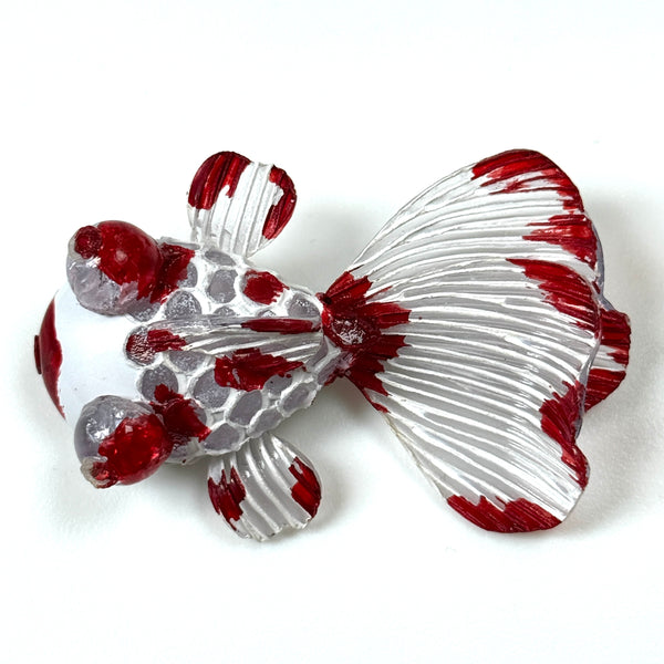 Handmade Cilea Bijoux Paris Red and White “Koi Fish” Brooch