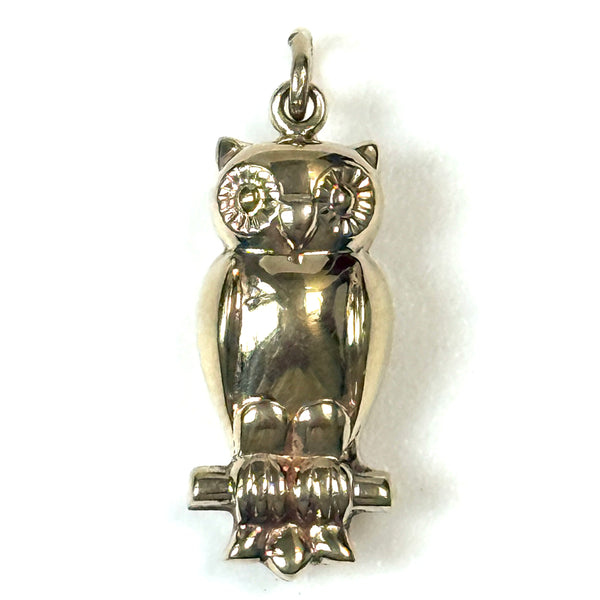 Vintage 9ct Gold Owl Pendant