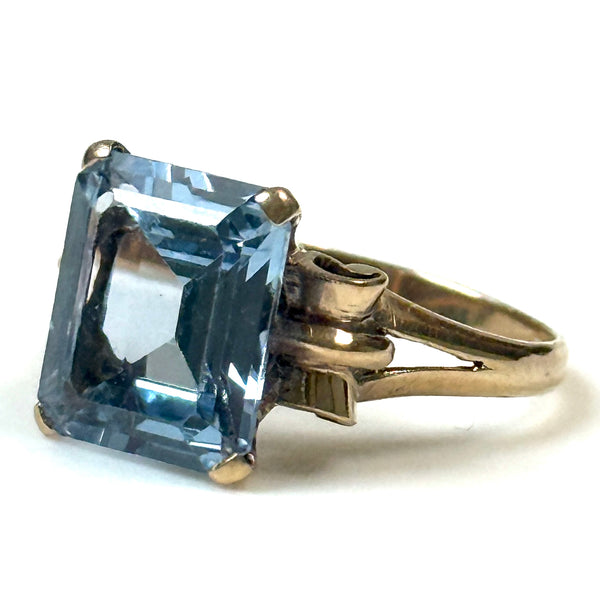 Vintage 9ct Gold Blue Topaz Ring