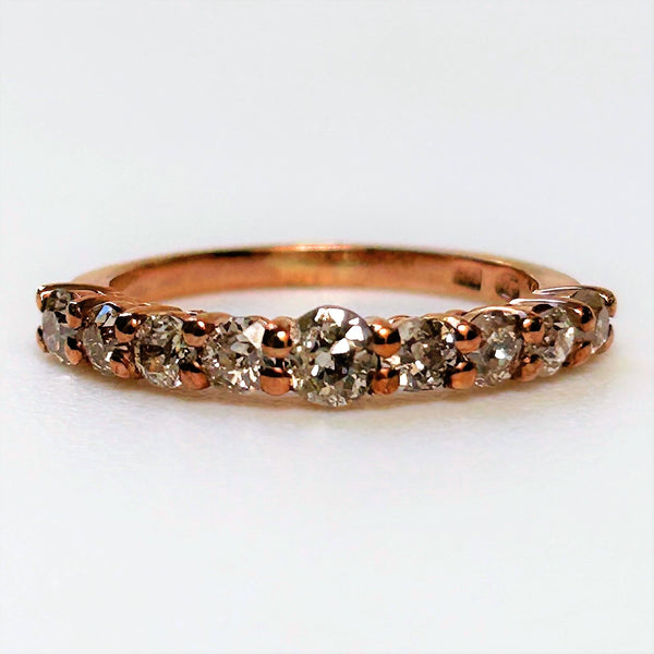 9ct Rose Gold and Diamond Semi-Eternity Ring