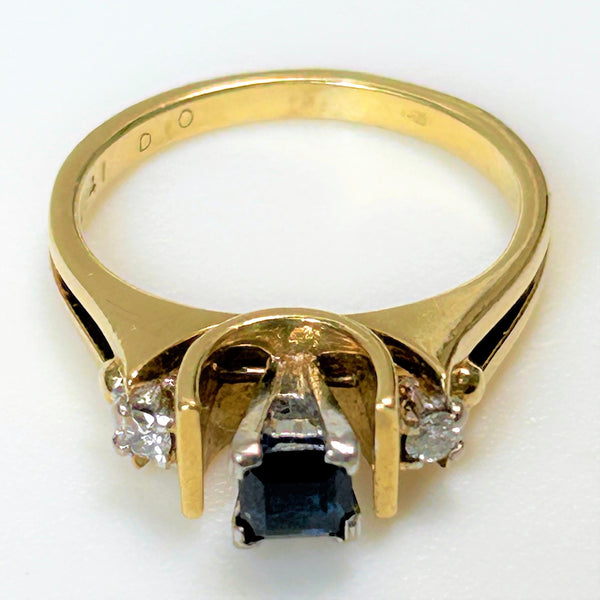 Vintage 18ct Gold, Sapphire and Diamond Ring