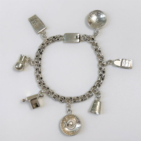 Vintage Silver Charm Bracelet