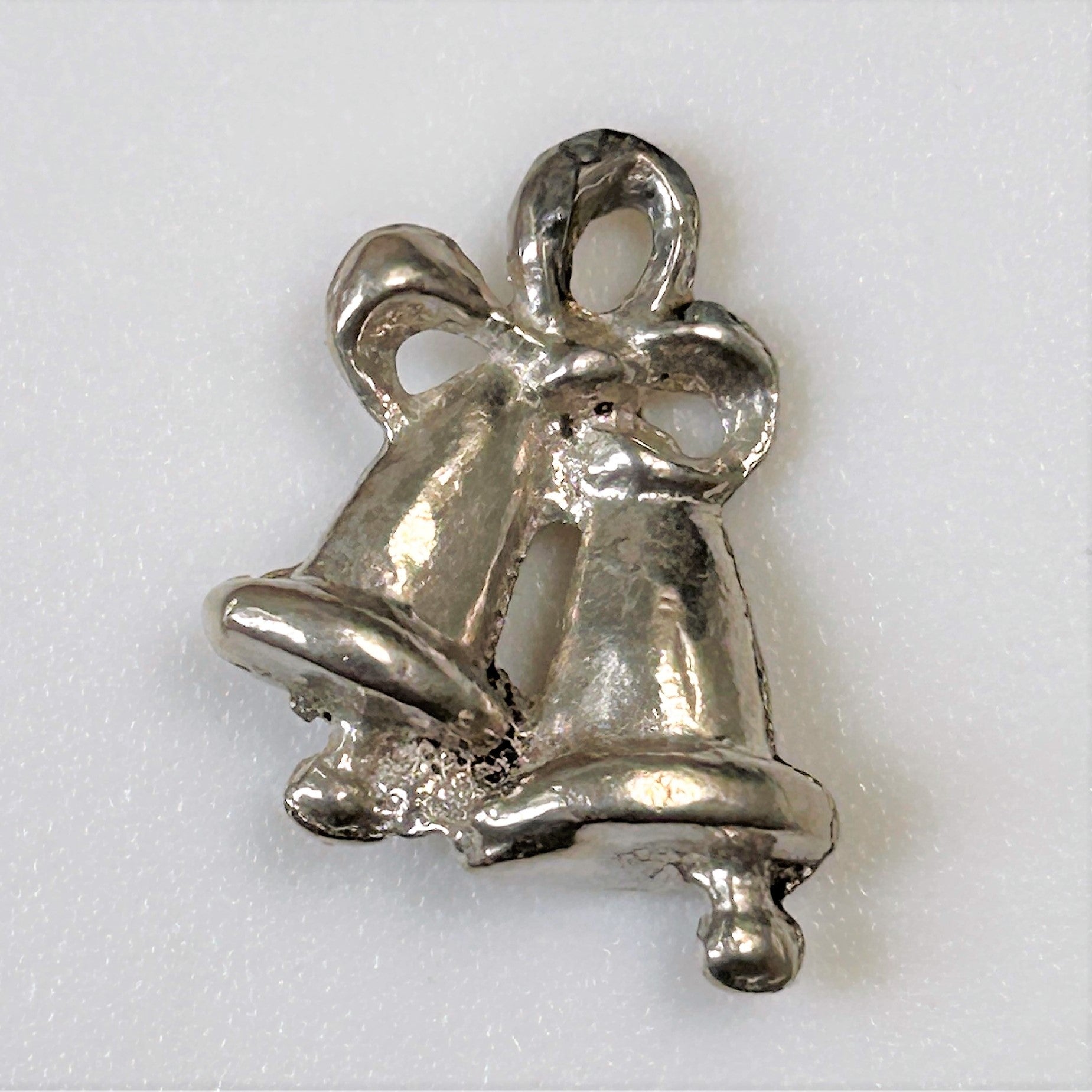 Miniature Silver “Two Bells” Charm Pendant
