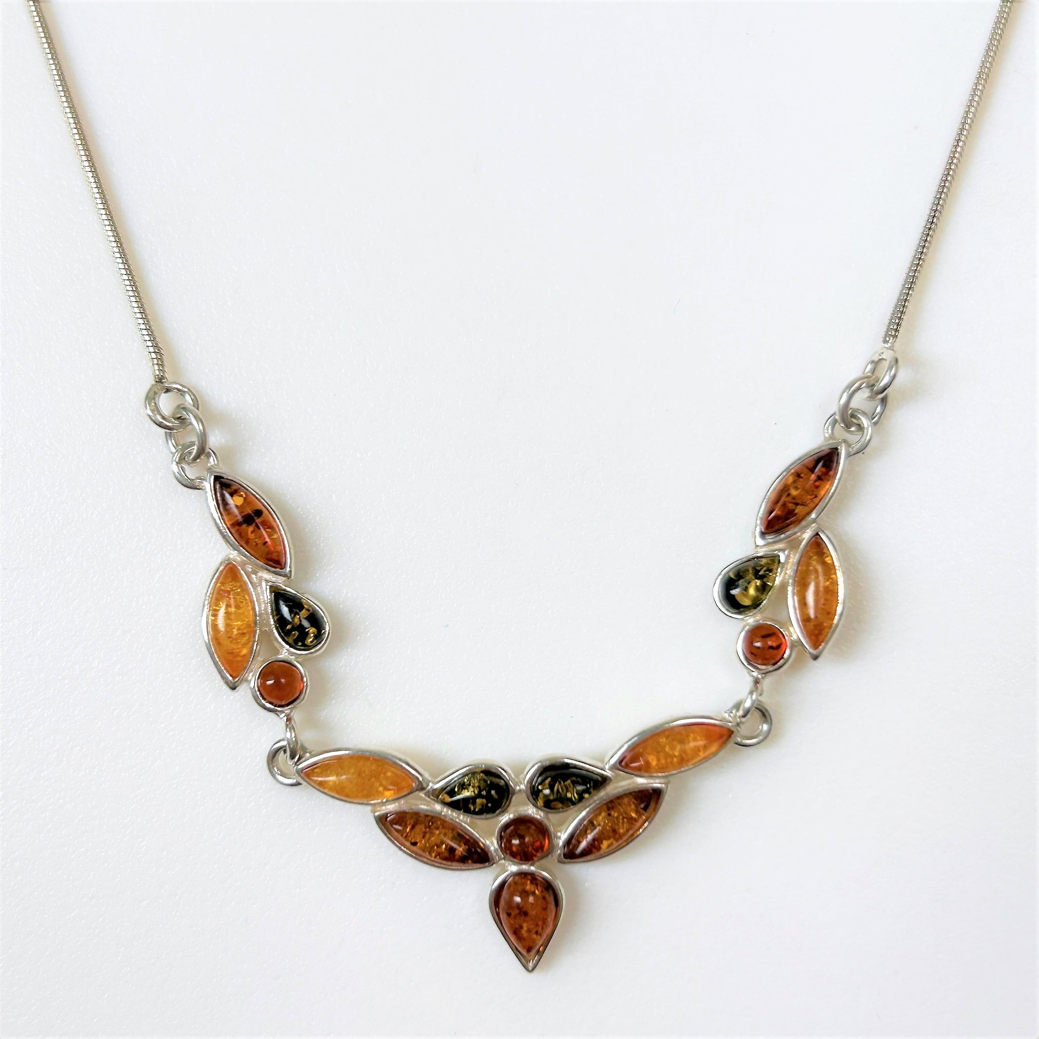 Sterling Silver and Amber Necklace