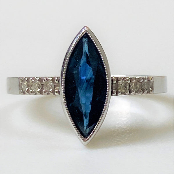 18ct White Gold, Sapphire and Diamond Ring