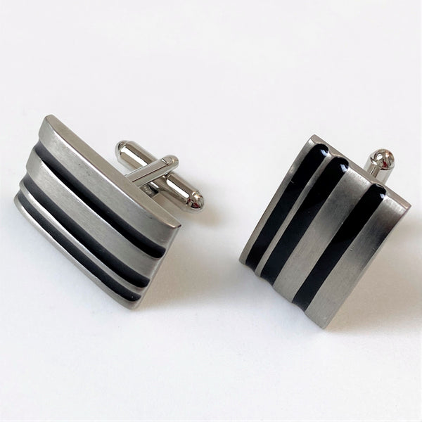 Modern White Metal Cufflinks