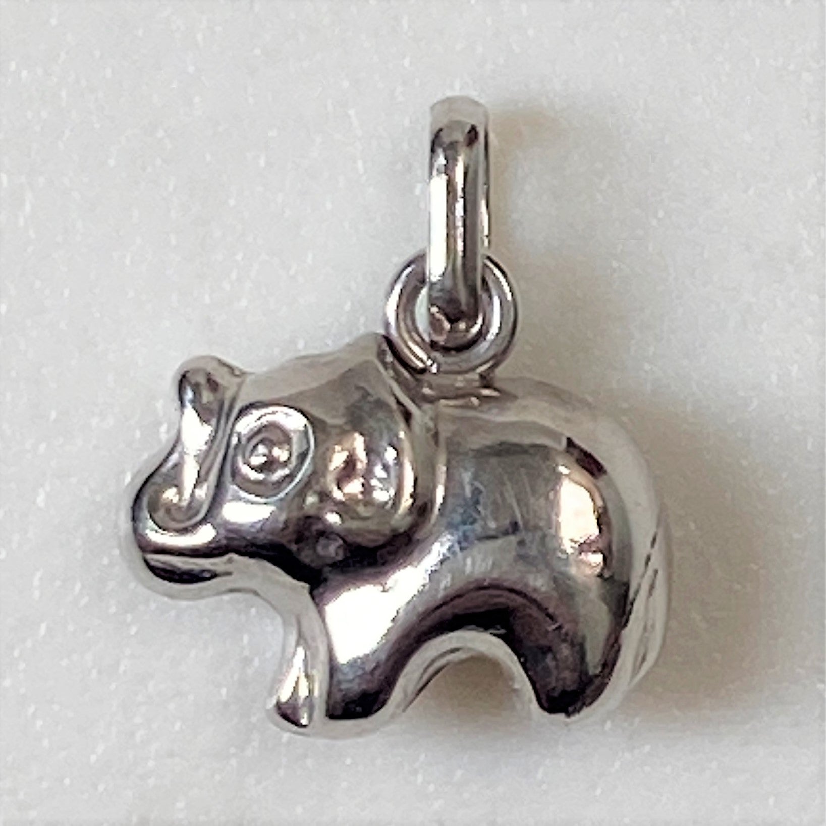 Small 9ct White Gold “Elephant” Charm Pendant