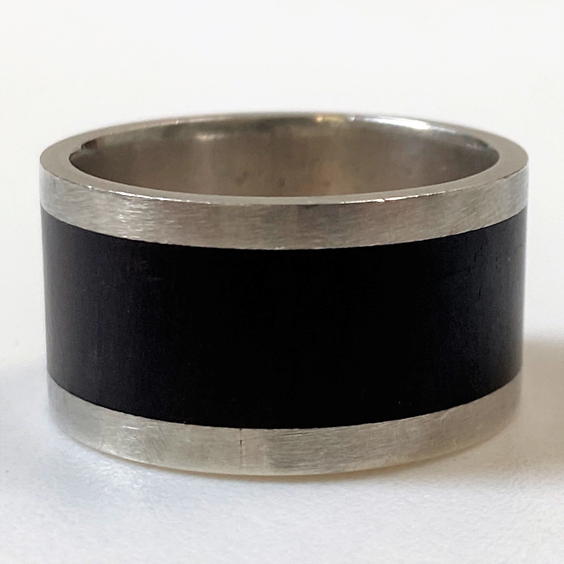 Sterling Silver and African Blackwood Ring by Ivan