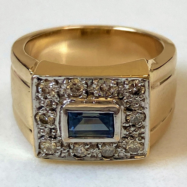 Vintage 18ct Gold, Sapphire and Diamond Ring