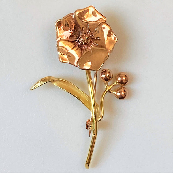 Vintage Rose Gold and Yellow Gold “Flower” Brooch