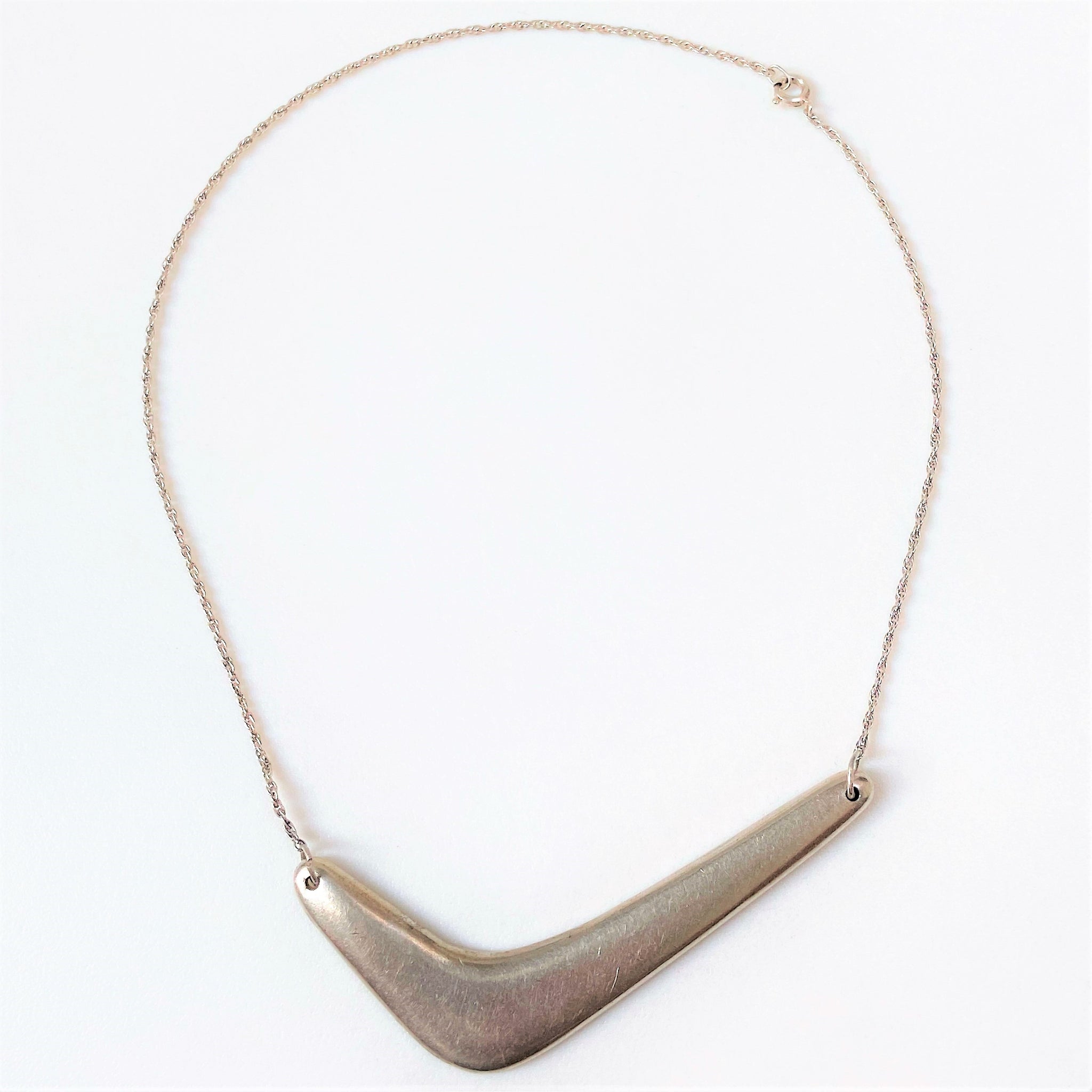 Modernist Style Silver Necklace
