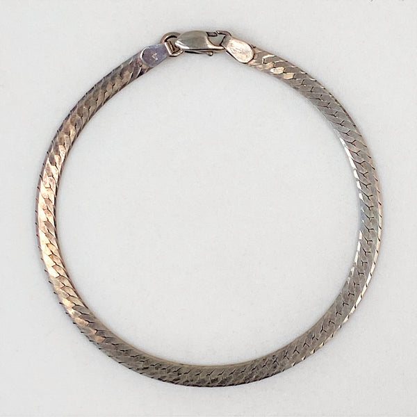 Sterling Silver Flat Snake Chain Bracelet