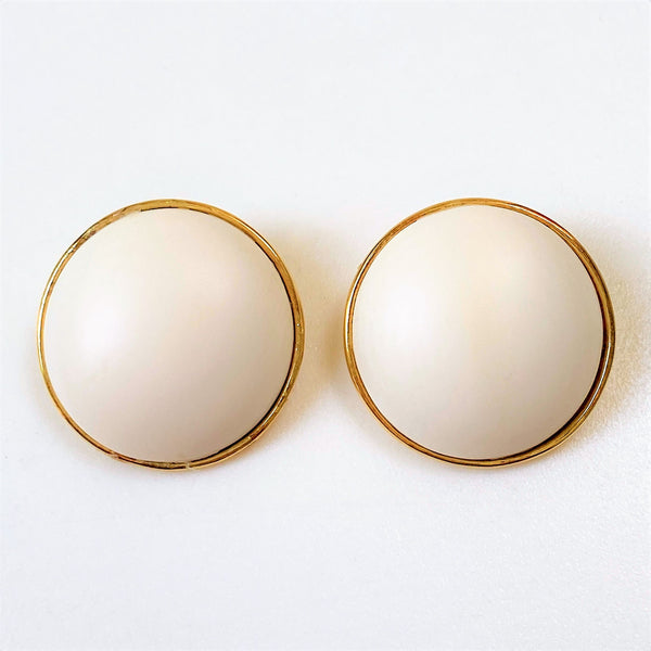 Large Vintage 9ct Gold and Meerschaum Clip-on Earrings