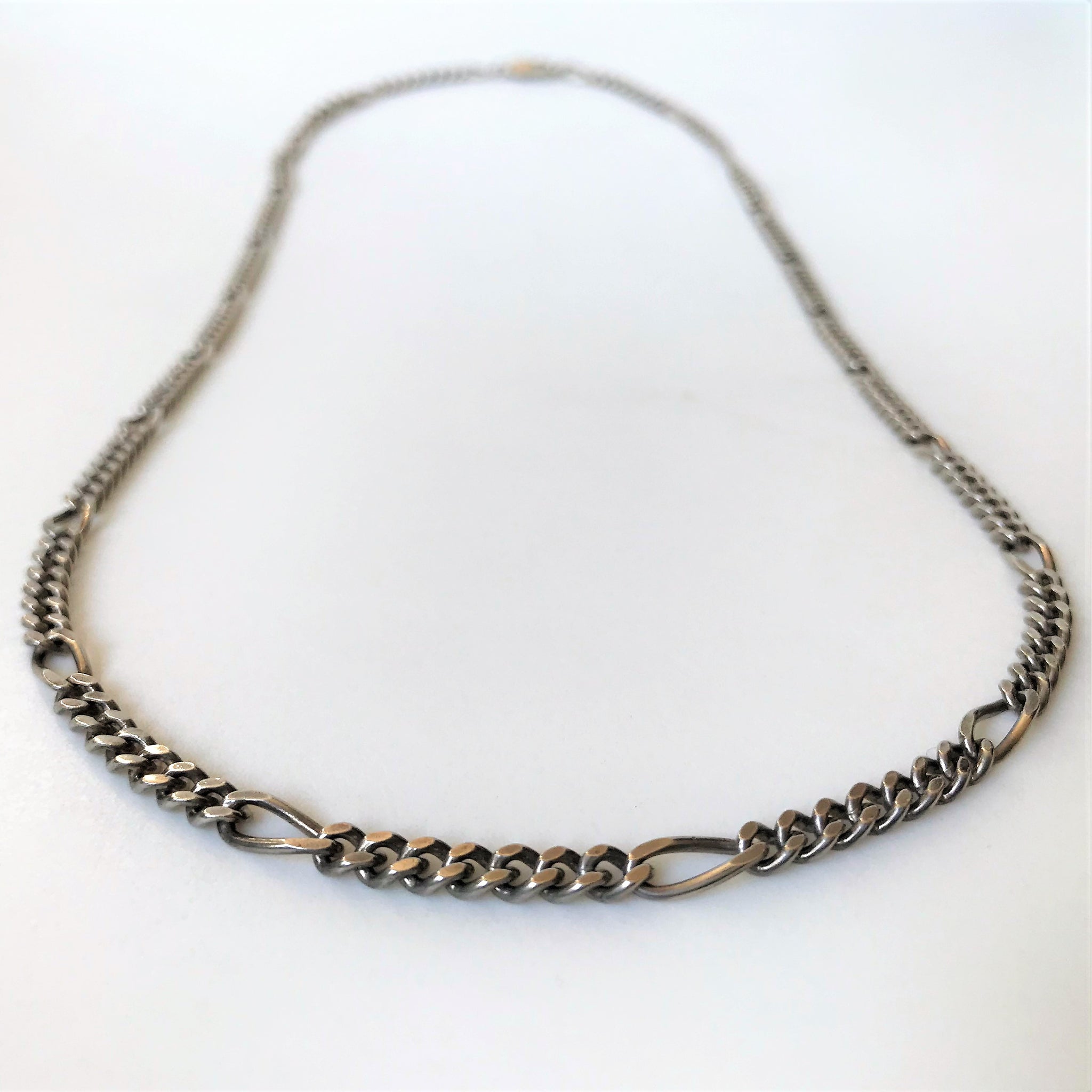 Sterling Silver Figaro Chain Necklace 65cm