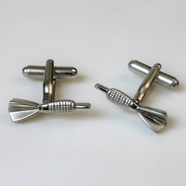 Modern White Metal “Dart” Fashion Cufflinks