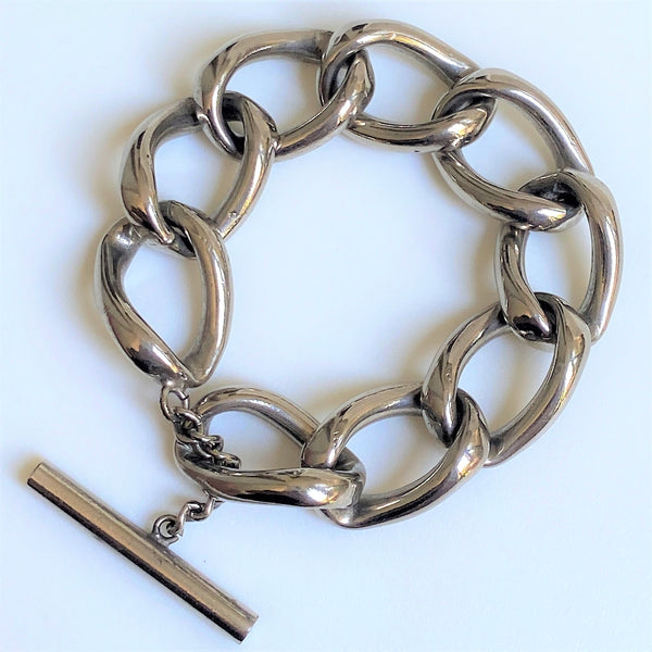 Modern Chunky White Metal Bracelet