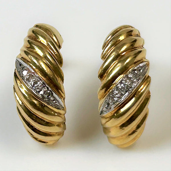 Small 18ct Gold and Diamond Earrings